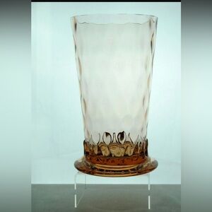 Heisey #4206 Optic Tooth Flamingo Floral Vase￼